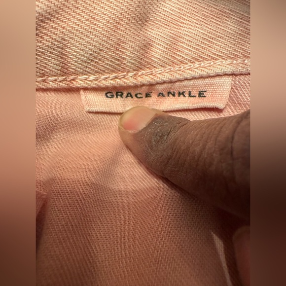 SLVRLAKE Grace Ankle Cropped Dusty Pink Women’s  Flare Wide Leg Jeans Size 24 - Picture 8 of 14